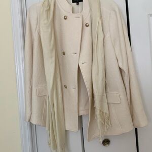 Talbots Plus Boiled wool winter white / cream jacket